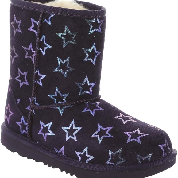 Youth UGG Classic II Iridescent Stars Nightshade/Purple Boots (NWT) - Picture 1 of 8